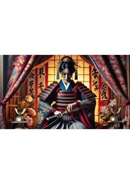 Ti-Play Samuray Kadın Seppuku 60 x 90 cm Modern Pvc Çerçevesiz Tablo fiyatları