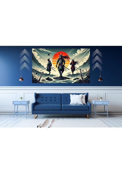 Ti-Play Üçlü Darbe 60 x 90 cm Modern Samuray Pvc Çerçevesiz Tablo