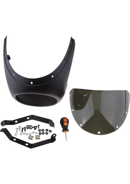 Motosikletler 7" Far Kaplama Ön Cam Ön Cam Ğı Cafe Racer (Yurt Dışından)
