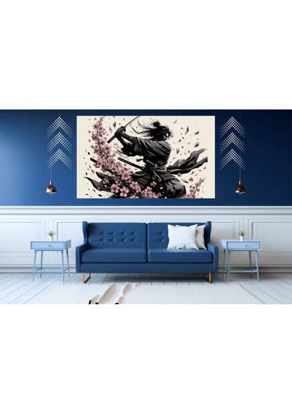 Ti-Play Samuray Aileyi Koru 60 x 90 cm Modern Pvc Çerçevesiz Tablo