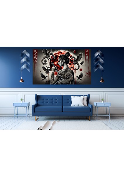 Ti-Play Suikastçi Kadın Samuray 60 x 90 cm Modern Pvc Çerçevesiz Tablo