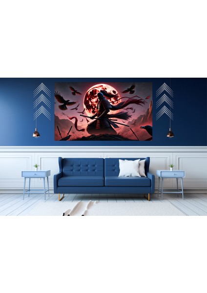 Ti-Play Kanlı Ay Nöbet 60 x 90 cm Modern Samuray Pvc Çerçevesiz Tablo