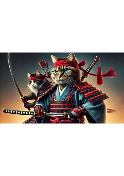 Ti-Play Bushıdo Cats Saldırı 60 x 90 cm Modern Samuray Pvc Çerçevesiz Tablo fiyatları