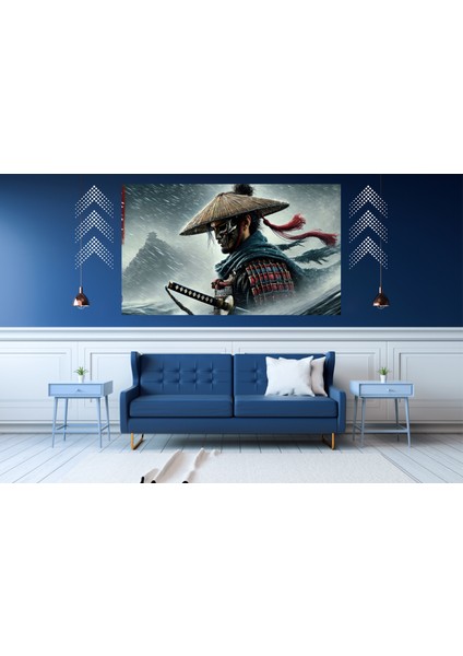 Ti-Play Yaralı Yüz 60 x 90 cm Modern Samuray Pvc Çerçevesiz Tablo