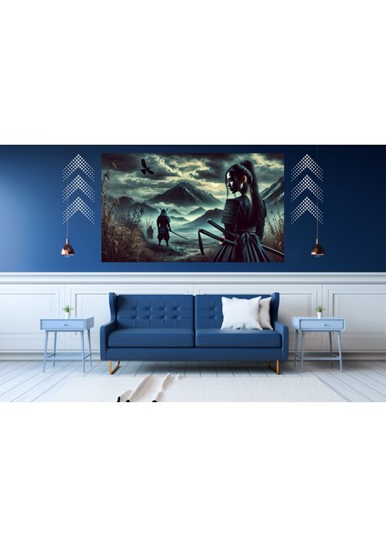 Ti-Play Pusu Var 60 x 90 cm Modern Samuray Pvc Çerçevesiz Tablo