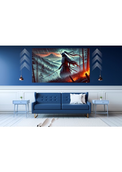 Ti-Play Kanlı Kılıç 60 x 90 cm Modern Samuray Pvc Çerçevesiz Tablo