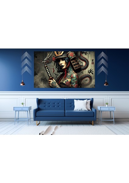 Ti-Play Reıko 60 x 90 cm Modern Kadın Samuray Pvc Çerçevesiz Tablo
