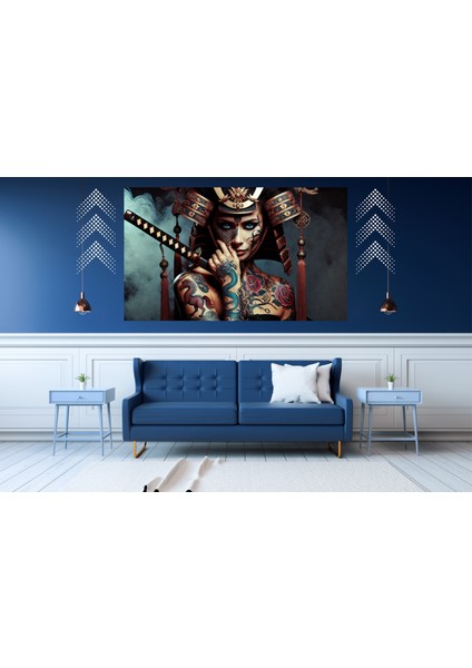Ti-Play Yurıko 60 x 90 cm Modern Kadın Samuray Pvc Çerçevesiz Tablo