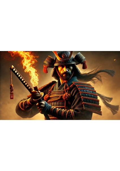 Ti-Play Kılıç ve Ateş 60 x 90 cm Modern Samuray Pvc Çerçevesiz Tablo fiyatları