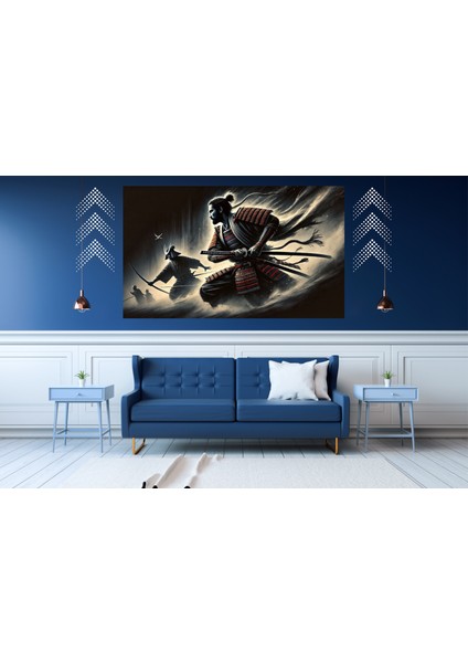 Ti-Play Geceden Gelenler 60 x 90 cm Modern Samuray Pvc Çerçevesiz Tablo