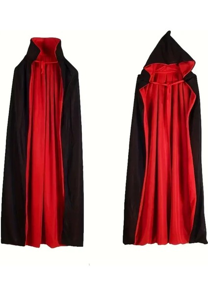 Halloween Pelerin Çift Taraflı Kapüşonlu 150cm