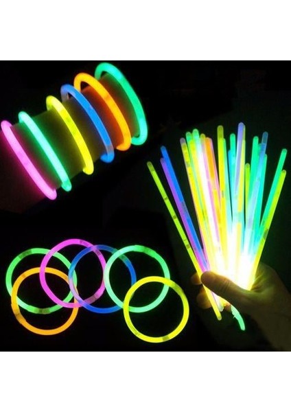 Işıklı ve Fosforlu Neon Bileklik 50'li Paket