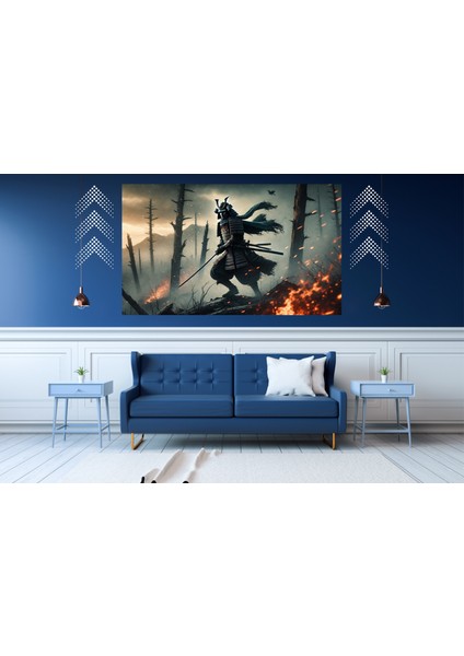Ti-Play Yanan Orman 60 x 90 cm Modern Samuray Pvc Çerçevesiz Tablo