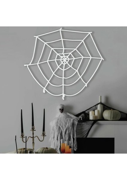 Halloween Cadılar Bayramı Örümcek Ağı Beyaz 100*100CM Kaliteli Esnek Floş Ipten Yapılmış