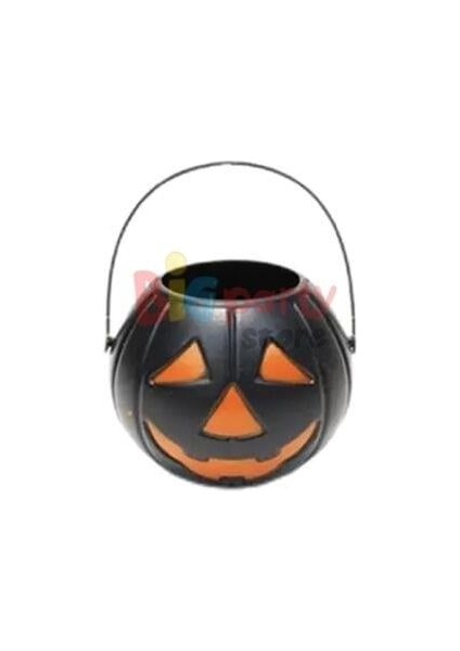 Halloween Cadılar Bayramı Balkabağı Mumluk Tekli 10 cm Siyah