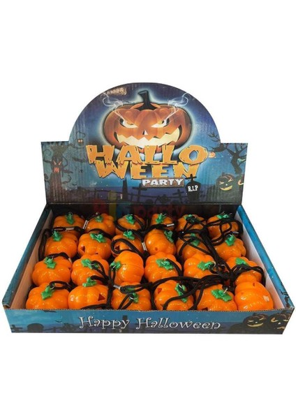 Halloween Cadılar Bayramı Bal Kabağı Kolye Işıklı 14cm çap Parti Aksesuarı modelleri