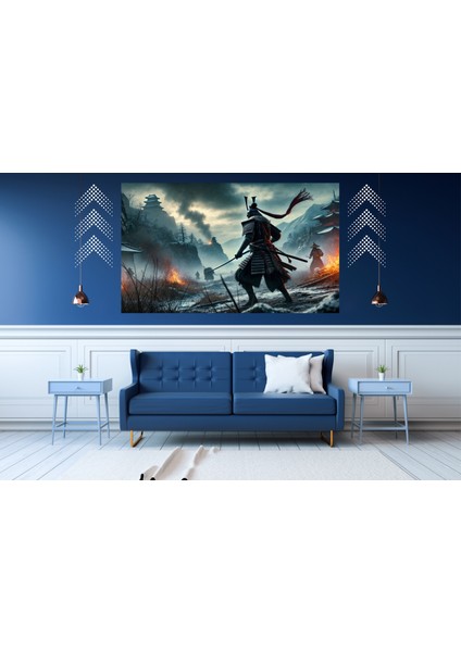 Ti-Play Savaş ve Ölüm 60 x 90 cm Modern Samuray Pvc Çerçevesiz Tablo