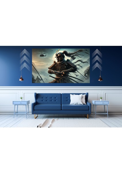 Ti-Play Yoğun Saldırı 60 x 90 cm Modern Samuray Pvc Çerçevesiz Tablo