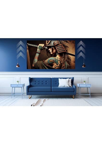 Ti-Play Yumı 60 x 90 cm Modern Kadın Samuray Pvc Çerçevesiz Tablo