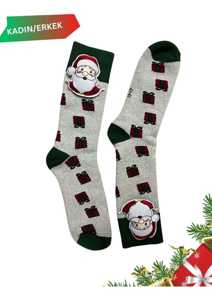 3 Boyutlu Noel Baba Figürlü Dikişsiz Havlu Kutulu Yılbaşı Çorabı