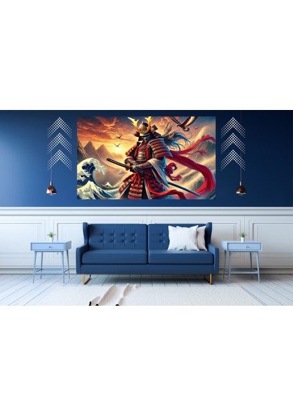 Ti-Play Kızıl Gök 60 x 90 cm Modern Samuray Pvc Çerçevesiz Tablo