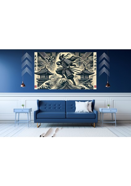 Ti-Play Tenma 60 x 90 cm Modern Samuray Pvc Çerçevesiz Tablo