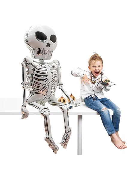 Folyo Balon Halloween Iskelet 158*86CM Cadılar Bayramı Isklet Şeklinde Folyo Balon 3D