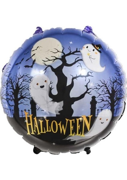 Folyo balon Halloween hayelet ağacı 45x45 yuvarlak