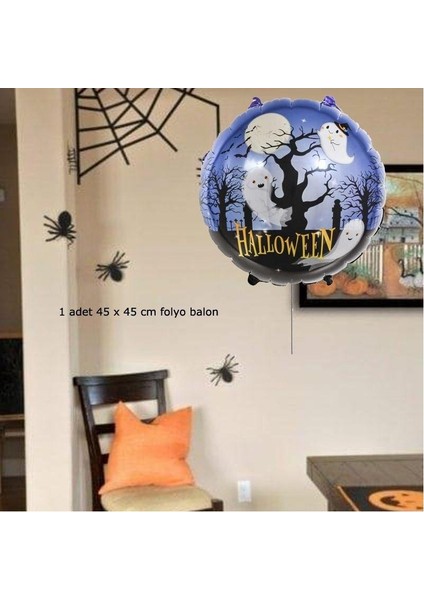 Folyo balon Halloween hayelet ağacı 45x45 yuvarlak fiyatları