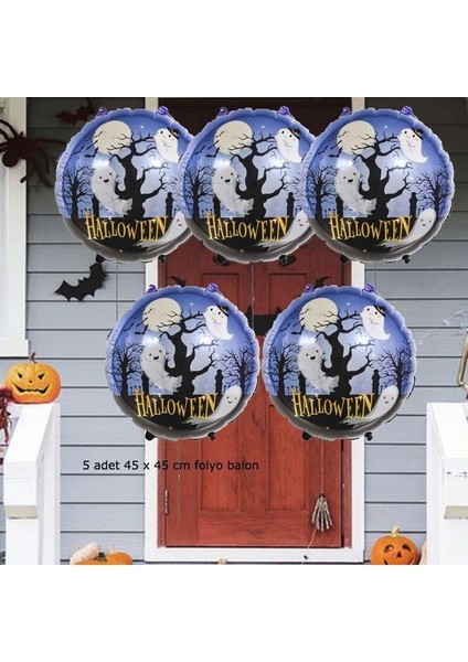 Folyo balon Halloween hayelet ağacı 45x45 yuvarlak fırsatları