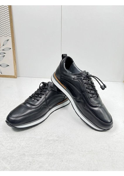 Günlük Erkek Ayakkabı Içi Dışı Casual Lastik Bağcıklı Beyaz Tabanlı Comfort Sneaker 5080