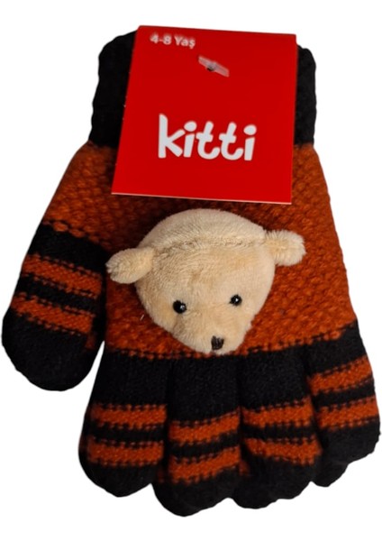 Spteks Kitti 4-8 Yaş Erkek Çocuk Kiremit Rengi Kışlık Maskotlu Örme Eldiven fiyatları