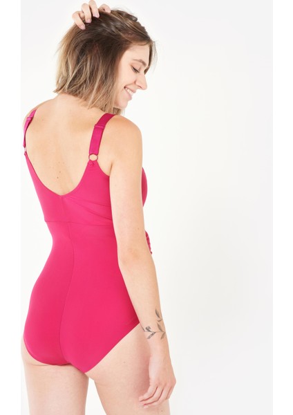 Nabaiji Kadın U Kesim Sırt Detaylı Hamile Mayosu - Pembe - AYA fırsatları