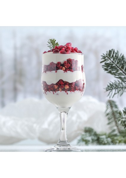 Nevakar Cam Kırmızı Şarap Kadehi 6'lı 320 ml Ayaklı (Meşrubat Bardağı)