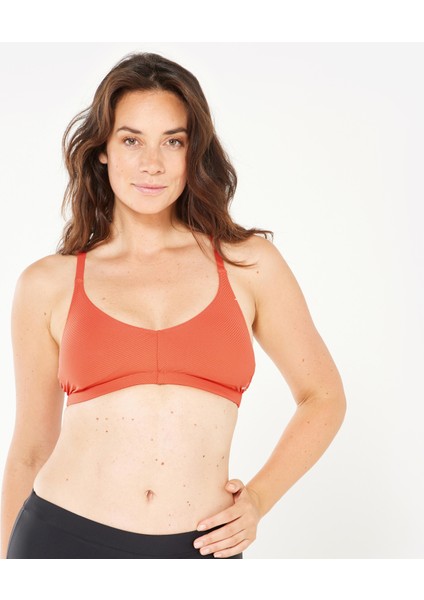 Nabaiji Kadın Sporcu Kesim Yuvarlak Yaka Bikini Üstü - Turuncu - LILA