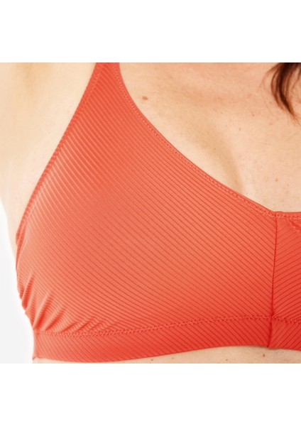 Nabaiji Kadın Sporcu Kesim Yuvarlak Yaka Bikini Üstü - Turuncu - LILA modelleri