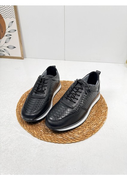 Günlük Erkek Ayakkabı Içi Dışı Casual Lastik Bağcıklı Beyaz Tabanlı Comfort Sneaker 5050