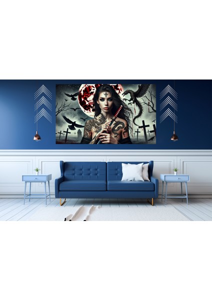 Ti-Play Suikastçi Kadın Samuray Mezarlık 60 x 90 cm Modern Pvc Çerçevesiz Tablo