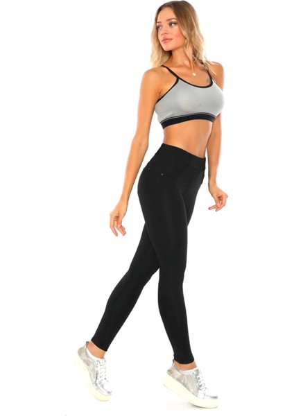 Kot Pantolon Görünümlü Tayt Arka Cepli Yüksek Bel fiyatları