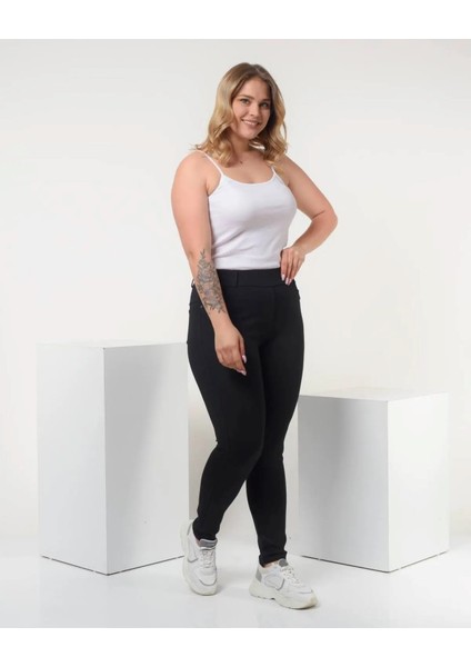 Kot Pantolon Görünümlü Tayt Arka Cepli Yüksek Bel modelleri