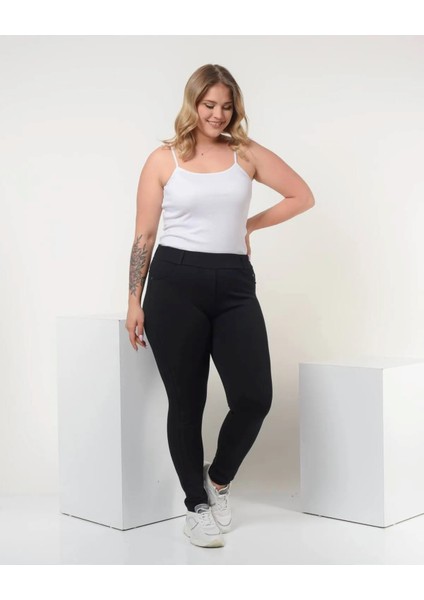 Kot Pantolon Görünümlü Tayt Arka Cepli Yüksek Bel indirimleri