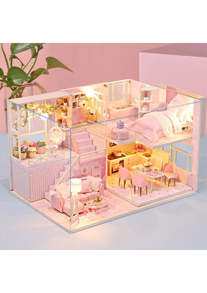 El Yapımı LED Işıklı Ahşap Kulübe Model Oyuncakları (Yurt Dışından)
