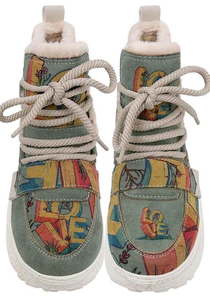 Kadın Vegan Deri Turkuaz Bot - Love Tasarım fiyatları