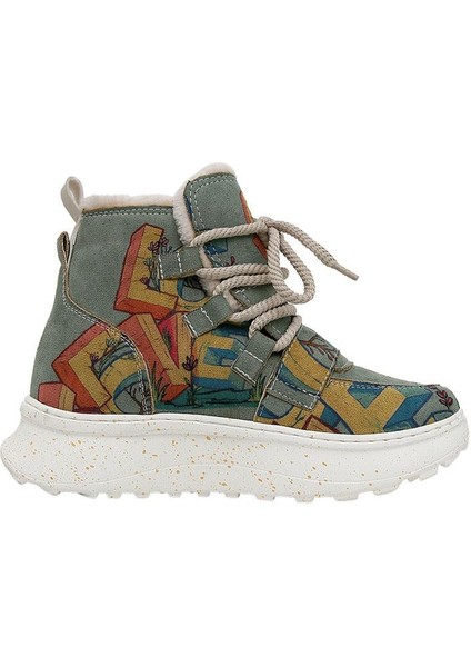 Kadın Vegan Deri Turkuaz Bot - Love Tasarım fırsatları