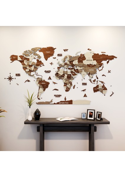 s 3 Boyutlu Ahşap Dünya Haritası, Ahşap Duvar Dekoru, Duvar Dekorasyon fiyatları
