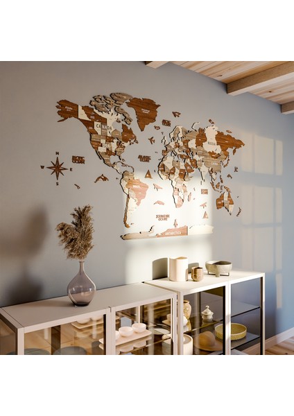 s 3 Boyutlu Ahşap Dünya Haritası, Ahşap Duvar Dekoru, Duvar Dekorasyon modelleri