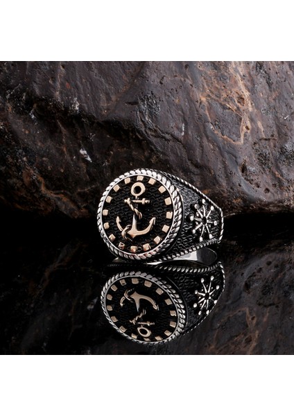 Deniz Çapası Gemi Dümeni Model 925 Ayar Gümüş Erkek Yüzük fiyatları