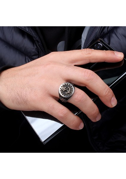 Deniz Çapası Gemi Dümeni Model 925 Ayar Gümüş Erkek Yüzük fırsatları