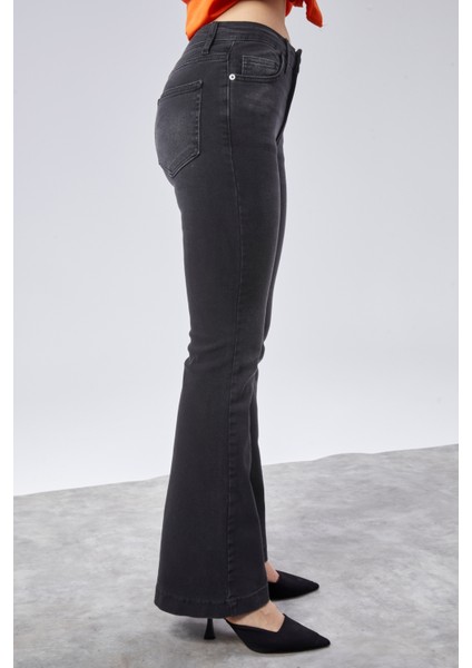 Cedy Denım Kadın 5 Cep Düşük Bel Ispanyol Paça Skinnyfit Esnek Jean Pantolon C619 fırsatları