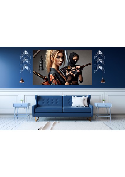 Ti-Play Samuray Kadınlar Hazırlık 60 x 90 cm Modern Pvc Çerçevesiz Tablo